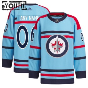 Barn Ishockey Winnipeg Jets tröja med eget tryck Anniversary Adidas 2023-24 Blå Authentic